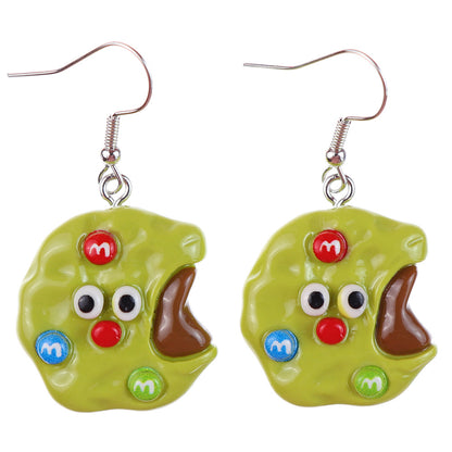 1 Pair Cartoon Style Cute Donuts Plastic Drop Earrings