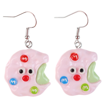 1 Pair Cartoon Style Cute Donuts Plastic Drop Earrings