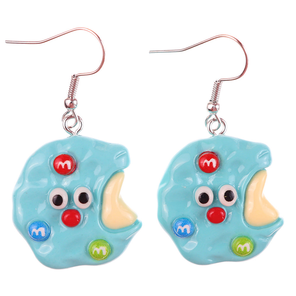 1 Pair Cartoon Style Cute Donuts Plastic Drop Earrings