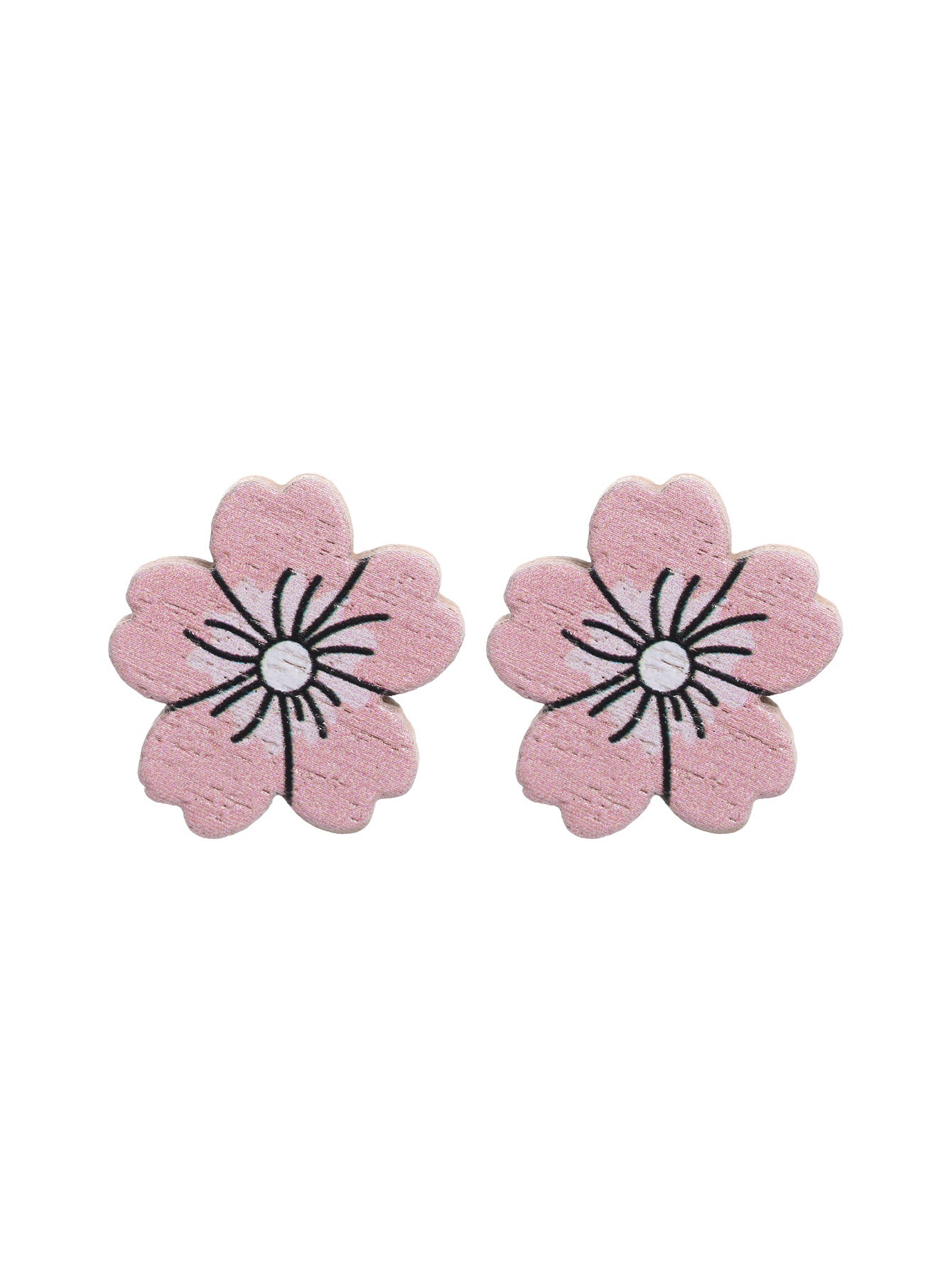 1 Pair Pastoral Sunflower Flower Wood Ear Studs