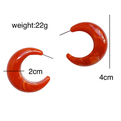 1 Pair Casual Simple Style Commute C Shape Arylic Ear Studs