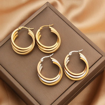 1 Pair Beach Simple Style Geometric Plating Stainless Steel 18K Gold Plated Ear Studs