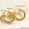 1 Pair Vacation Simple Style Geometric Plating Stainless Steel 18K Gold Plated Earrings