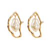 1 Pair Exaggerated Irregular Hollow Out Imitation Pearl Alloy Baroque Pearls Gold Plated Silver Plated Ear Studs