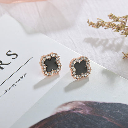 Simple Style Flower Rhinestone No Inlaid Earrings Ear Studs