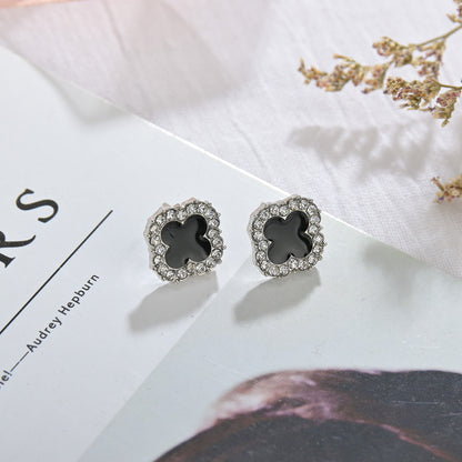 Simple Style Flower Alloy Artificial Gemstones Earrings Ear Studs