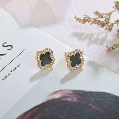 Simple Style Flower Alloy Artificial Gemstones Earrings Ear Studs