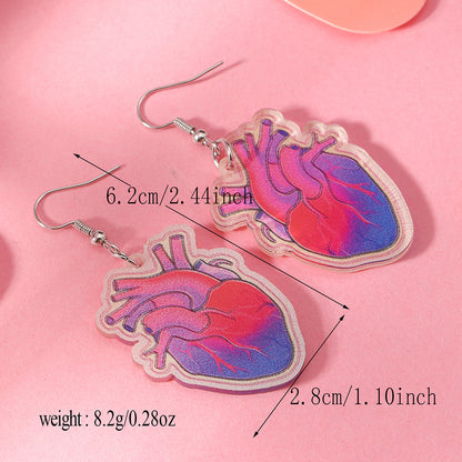 1 Pair Funny Streetwear Oversized Heart Heart Shape Arylic Silver Plated Drop Earrings