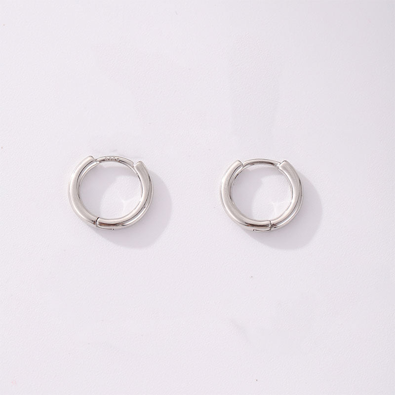 1 Pair Elegant Glam Romantic Circle Handmade Copper White Gold Plated Earrings