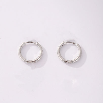 1 Pair Elegant Glam Romantic Circle Handmade Copper White Gold Plated Earrings