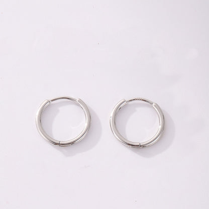 1 Pair Elegant Glam Romantic Circle Handmade Copper White Gold Plated Earrings