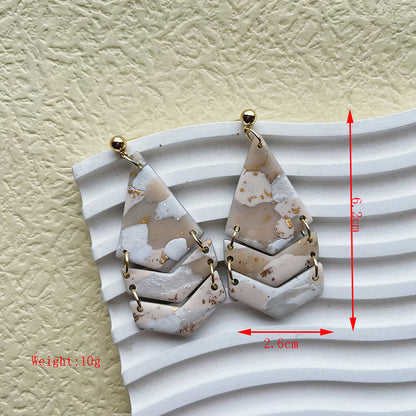 1 Pair Simple Style Leaf Plating Alloy Soft Clay 14K Gold Plated Dangling Earrings