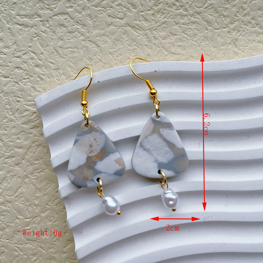 1 Pair Simple Style Leaf Plating Alloy Soft Clay 14K Gold Plated Dangling Earrings