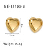 1 Pair IG Style Modern Style Simple Style Heart Shape Stainless Steel 18K Gold Plated Ear Studs