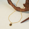 Retro Geometric Stainless Steel Natural Stone Copper Tiger Eye Necklace In Bulk