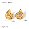 1 Pair IG Style Simple Style Spiral Inlay Stainless Steel Rhinestones 18K Gold Plated Ear Studs