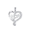 Sterling Silver IG Style Elegant Letter Heart Shape Plating Rhinestones Pendant Necklace