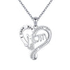 Sterling Silver IG Style Elegant Letter Heart Shape Plating Rhinestones Pendant Necklace