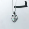 Sterling Silver IG Style Elegant Letter Heart Shape Opal Pendant Necklace