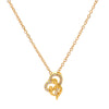 Copper 18K Gold Plated Elegant Simple Style Heart Shape Hollow Out Inlay Rhinestones Pendant Necklace