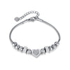 Stainless Steel Simple Style Heart Shape Plating Inlay Zircon Bracelets