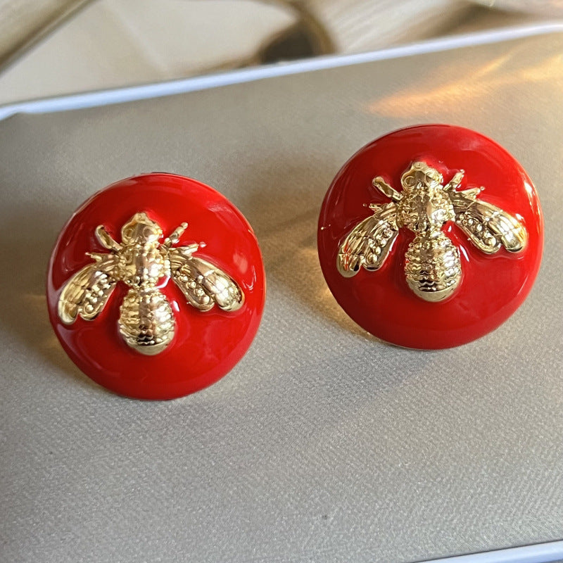 1 Pair Vintage Style Bee Plating Zinc Alloy Ear Studs