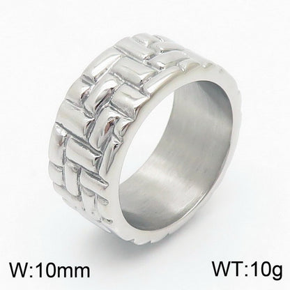 Stainless Steel 18K Gold Plated Simple Style Stripe Rings