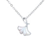 Sterling Silver Casual Romantic Modern Style Ginkgo Leaf Pendant Necklace