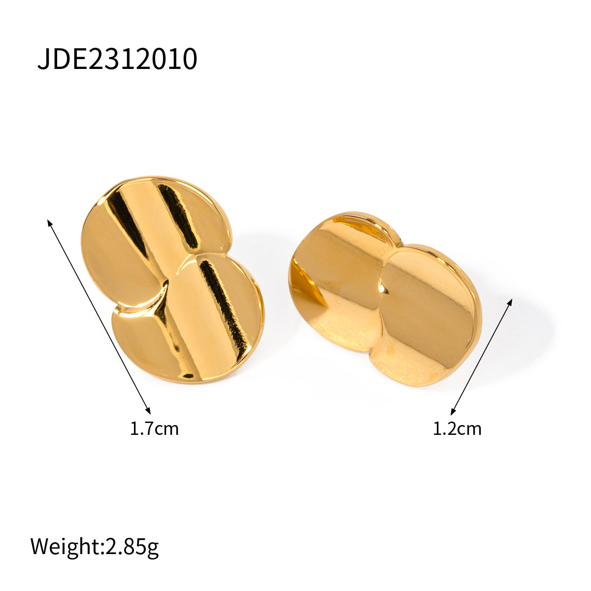 1 Pair IG Style Geometric Stainless Steel 18K Gold Plated Ear Studs