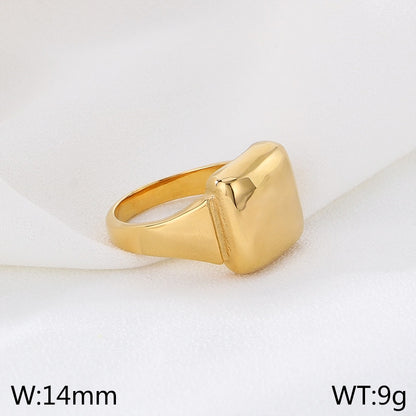 Stainless Steel Simple Style Square Rings