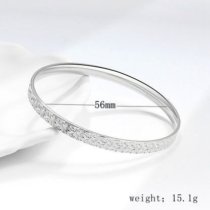 Sterling Silver Silver Plated Casual Simple Style Geometric Bangle