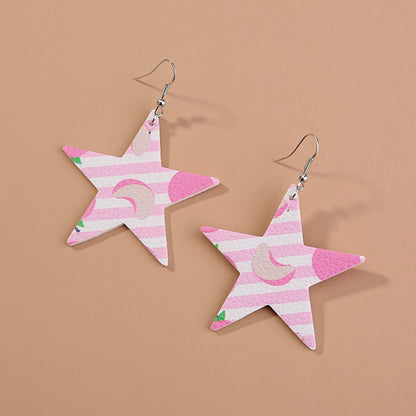 1 Pair Casual Vacation Star Fruit Imitation Leather Drop Earrings