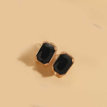 1 Pair Simple Style Square Inlay Copper Zircon 14K Gold Plated Earrings