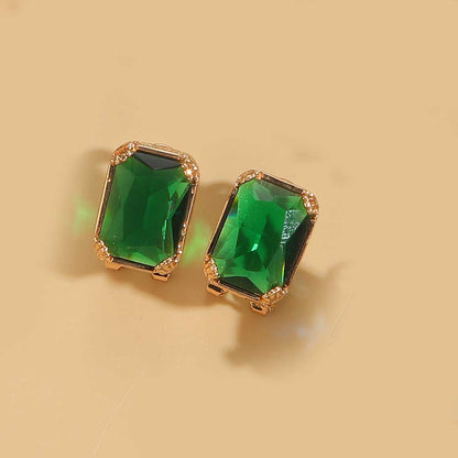 1 Pair Simple Style Square Inlay Copper Zircon 14K Gold Plated Earrings