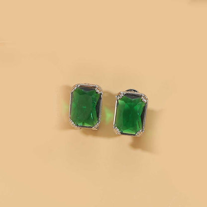 1 Pair Simple Style Square Inlay Copper Zircon 14K Gold Plated Earrings