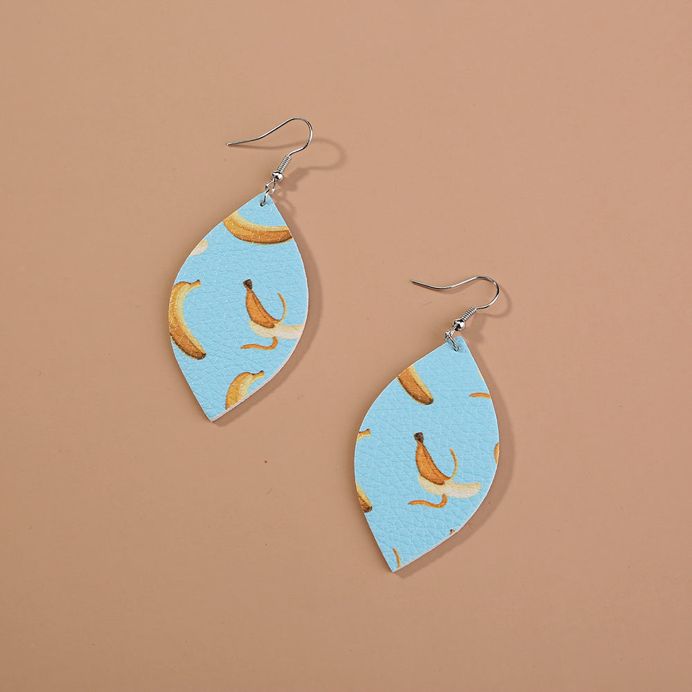 1 Pair Casual Vacation Star Fruit Imitation Leather Drop Earrings