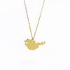 Stainless Steel 18K Gold Plated Casual Simple Style Map Heart Shape Pendant Necklace