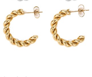 1 Pair Simple Style Geometric Solid Color Plating Stainless Steel Hoop Earrings