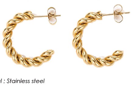 1 Pair Simple Style Geometric Solid Color Plating Stainless Steel Hoop Earrings