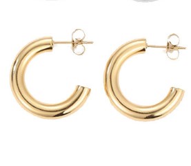 1 Pair Simple Style Geometric Solid Color Plating Stainless Steel Hoop Earrings