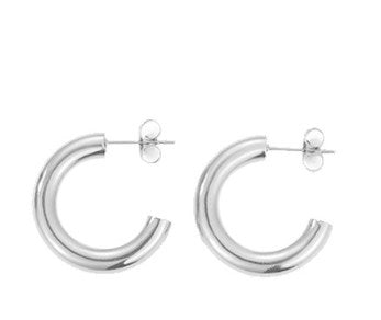 1 Pair Simple Style Geometric Solid Color Plating Stainless Steel Hoop Earrings