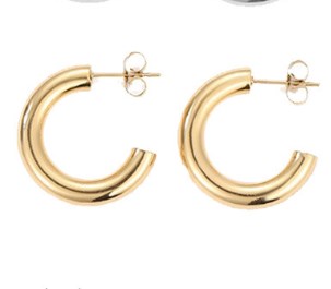 1 Pair Simple Style Geometric Solid Color Plating Stainless Steel Hoop Earrings