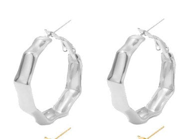 1 Pair Simple Style Geometric Solid Color Plating Stainless Steel Hoop Earrings