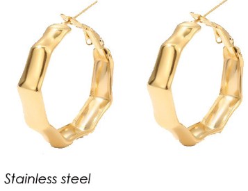 1 Pair Simple Style Geometric Solid Color Plating Stainless Steel Hoop Earrings