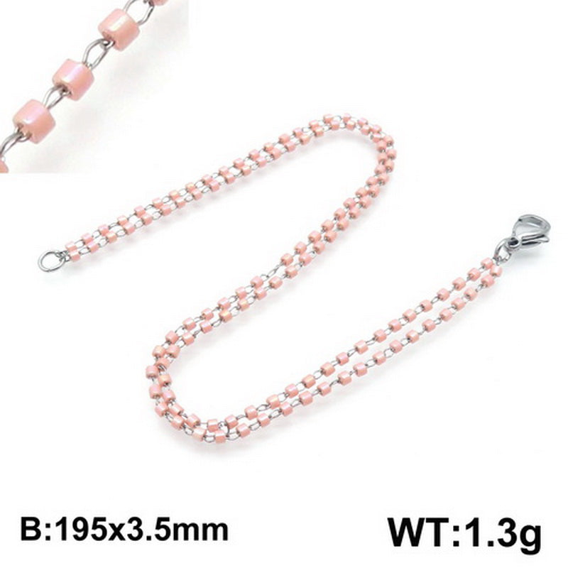 Stainless Steel Gravel Seed Bead Simple Style Geometric Bracelets