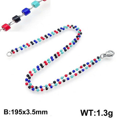 Stainless Steel Gravel Seed Bead Simple Style Geometric Bracelets