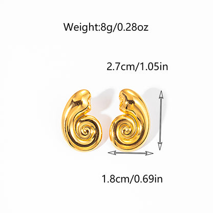 1 Pair IG Style Geometric Stainless Steel Gold Plated Ear Studs