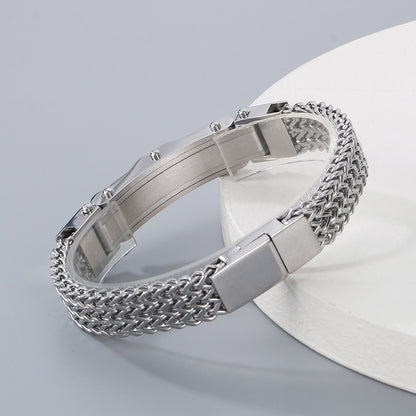 Stainless Steel Simple Style Geometric Inlay Zircon Bracelets