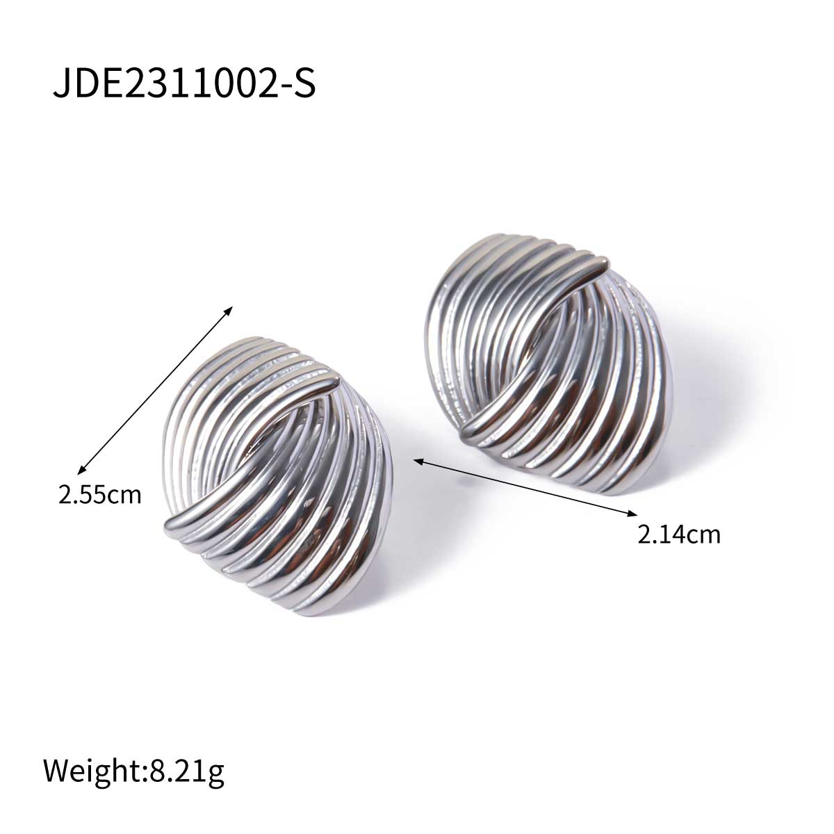 1 Pair Retro Stripe Plating Stainless Steel 18k Gold Plated Earrings