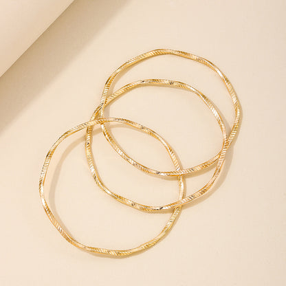 Nordic Style Simple Style Round Fine Lines Alloy Wholesale Bangle